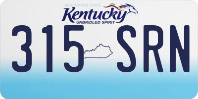 KY license plate 315SRN