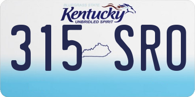 KY license plate 315SRO
