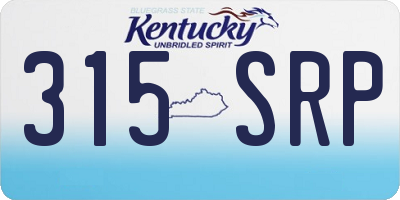 KY license plate 315SRP