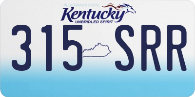 KY license plate 315SRR
