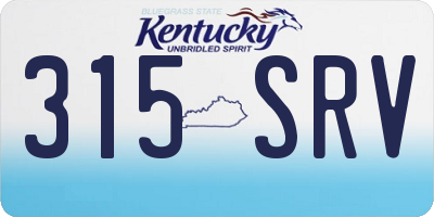 KY license plate 315SRV