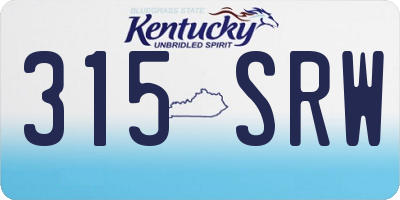 KY license plate 315SRW