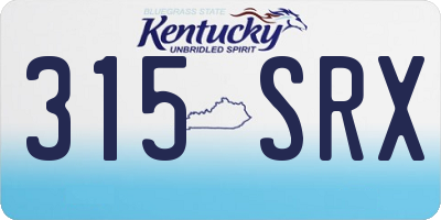 KY license plate 315SRX