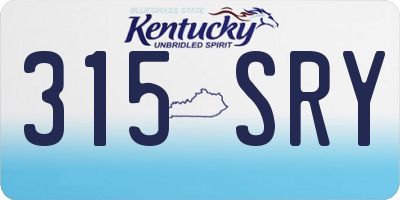 KY license plate 315SRY