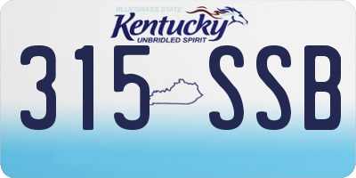 KY license plate 315SSB