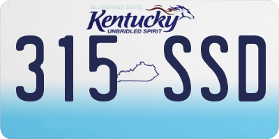 KY license plate 315SSD