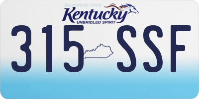 KY license plate 315SSF