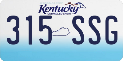KY license plate 315SSG