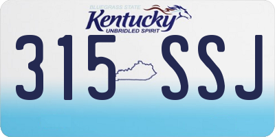 KY license plate 315SSJ