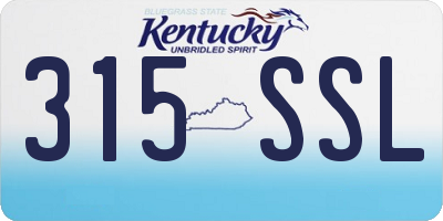 KY license plate 315SSL
