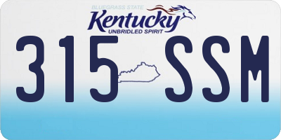 KY license plate 315SSM