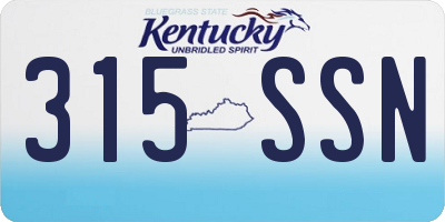 KY license plate 315SSN