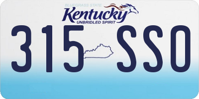 KY license plate 315SSO