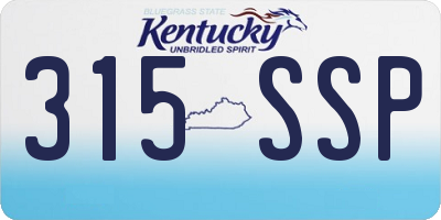 KY license plate 315SSP