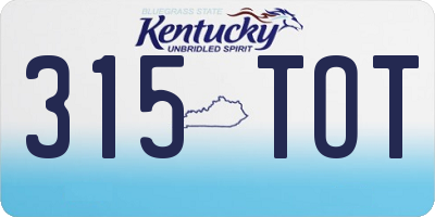 KY license plate 315TOT
