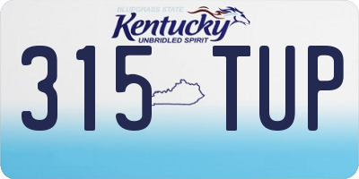 KY license plate 315TUP