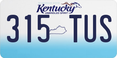 KY license plate 315TUS