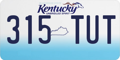 KY license plate 315TUT