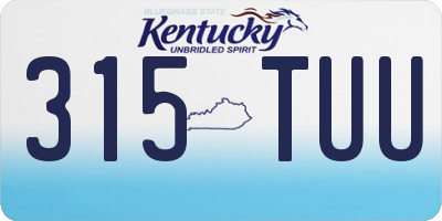 KY license plate 315TUU