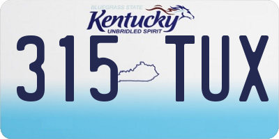 KY license plate 315TUX
