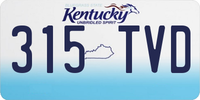 KY license plate 315TVD