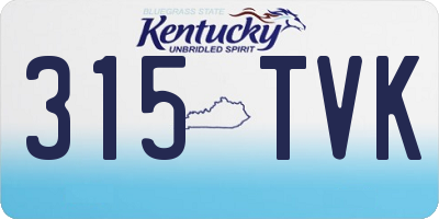 KY license plate 315TVK