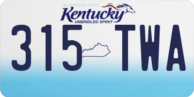 KY license plate 315TWA