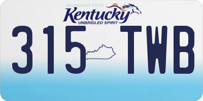 KY license plate 315TWB