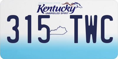 KY license plate 315TWC