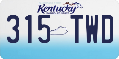 KY license plate 315TWD