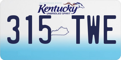 KY license plate 315TWE