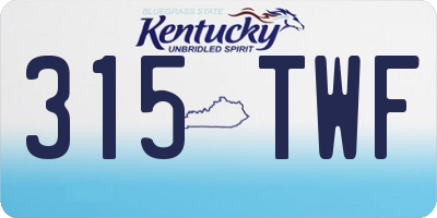 KY license plate 315TWF