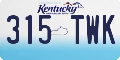 KY license plate 315TWK