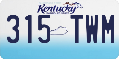 KY license plate 315TWM