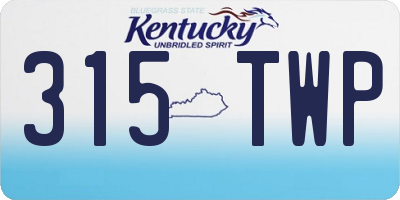 KY license plate 315TWP
