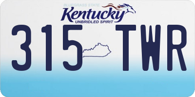 KY license plate 315TWR