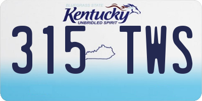 KY license plate 315TWS