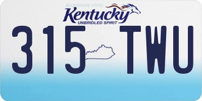 KY license plate 315TWU