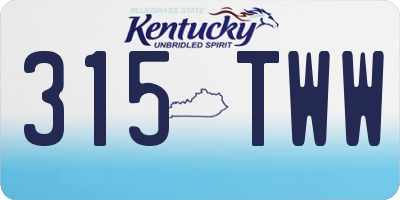KY license plate 315TWW