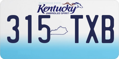 KY license plate 315TXB
