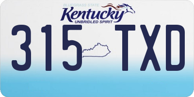 KY license plate 315TXD
