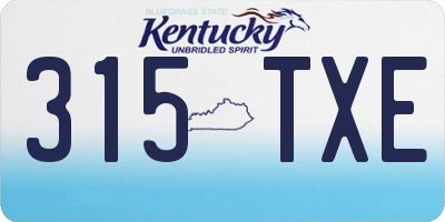 KY license plate 315TXE