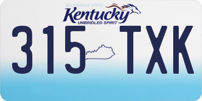 KY license plate 315TXK