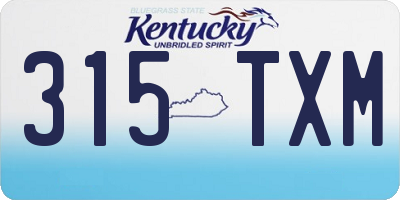 KY license plate 315TXM