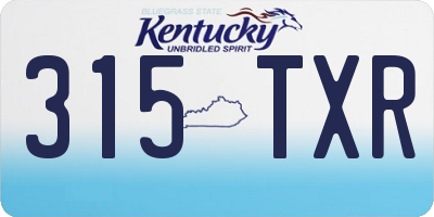 KY license plate 315TXR