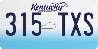KY license plate 315TXS