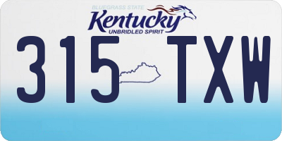 KY license plate 315TXW