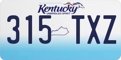 KY license plate 315TXZ