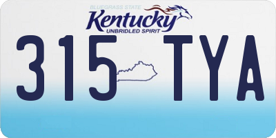 KY license plate 315TYA