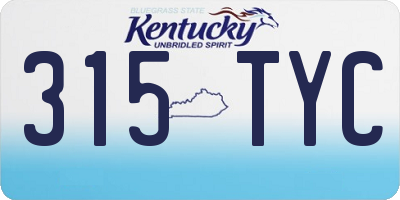KY license plate 315TYC
